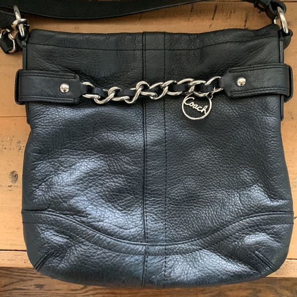 Vintage Coach Chain Duffel Crossbody pebbled leather Shoulder bag purse - Picture 2 of 12